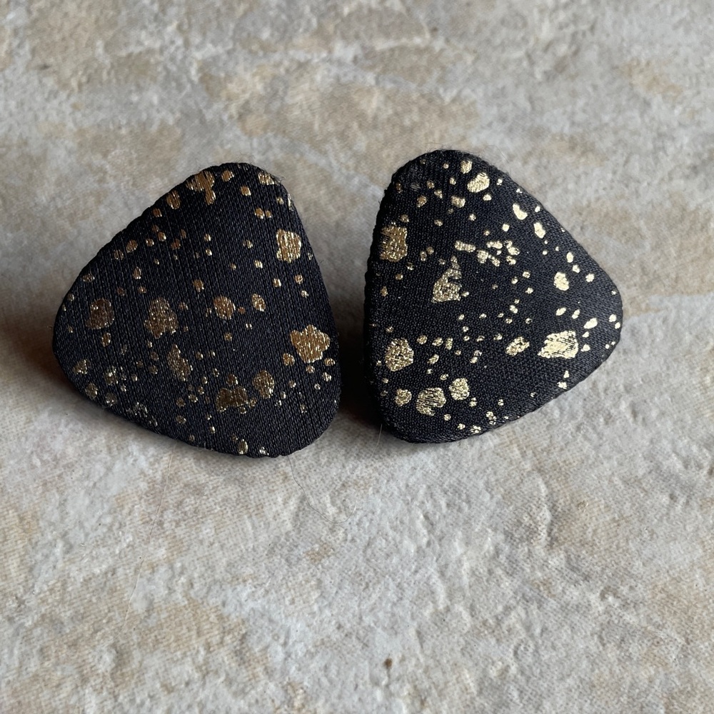 Black and Gold Chunky Earrings